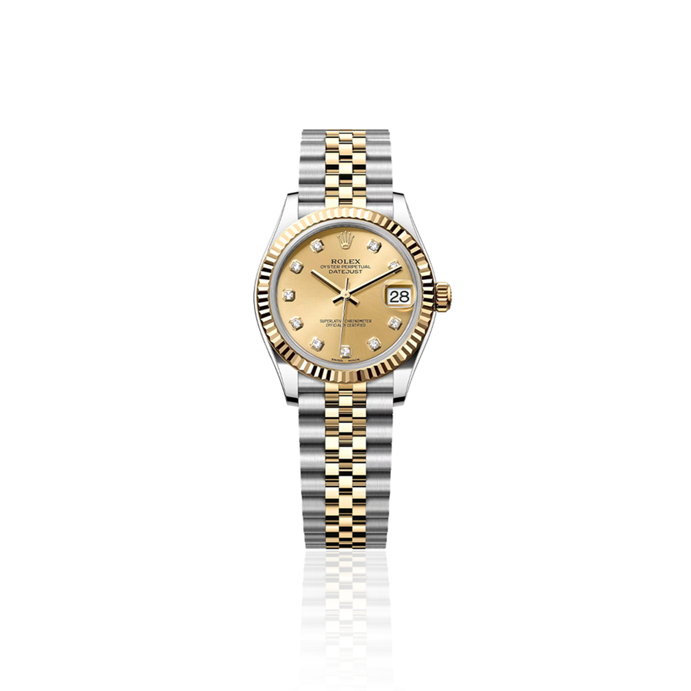 r01ex datejust 31mm champagne D1am0nd yellow gold